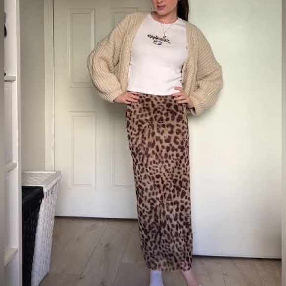 Zara Dresses & Skirts - Zara semi sheer leopard maxi skirt